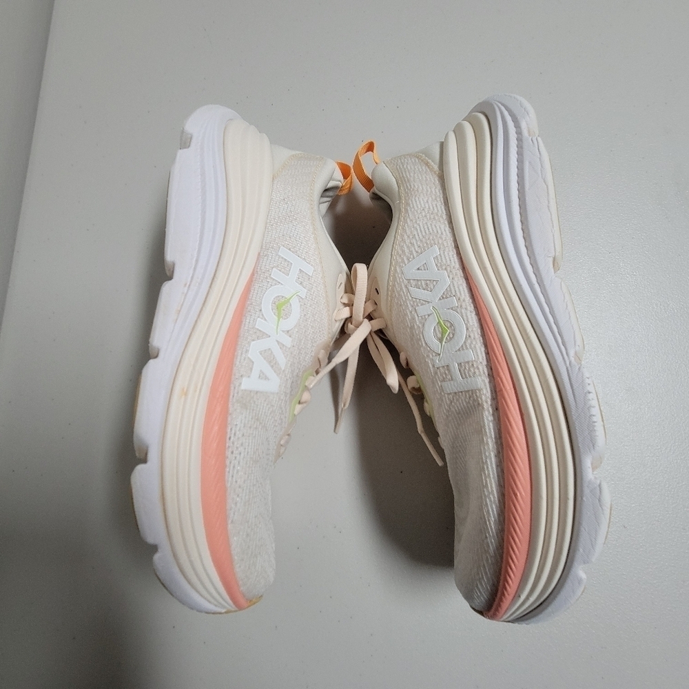 Hoka One One Gaviota 5 Vanilla Eggnog Stability Sneakers Women's 9B. - Picture 5 of 14